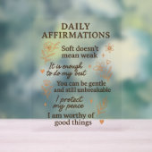 Daily Mental Health Reminder  | Self Love Healing  Acryl Bord (Neutraal)