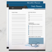 Daily, Monthly Planner Template (Voorkant / Achterkant)