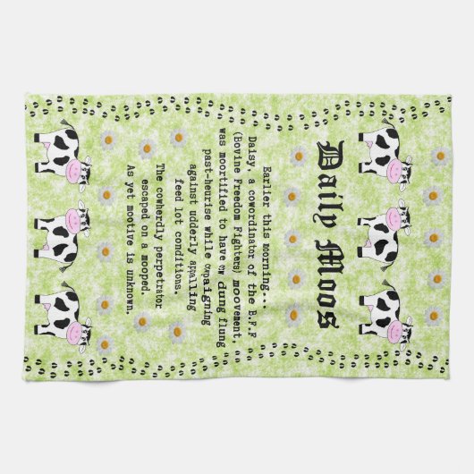 Daily Moos Pun Tea Towel Theedoek (Horizontaal)