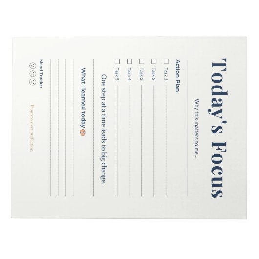 Daily Notepad | Tasks & Notes | Planner Page Notitieblok (Voorkant)