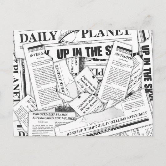 Daily Planet Pattern - White Briefkaart (Voorkant)
