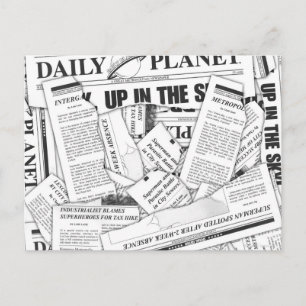 Daily Planet Pattern - White Briefkaart
