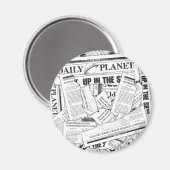 Daily Planet Pattern - White Magneet (Voorkant / Achterkant)