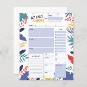 Daily Planner afdrukbaar, dagelijks om lijst te ma (Voorkant / Achterkant)