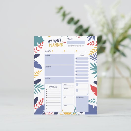 Daily Planner afdrukbaar, dagelijks om lijst te ma (Staand voorkant)