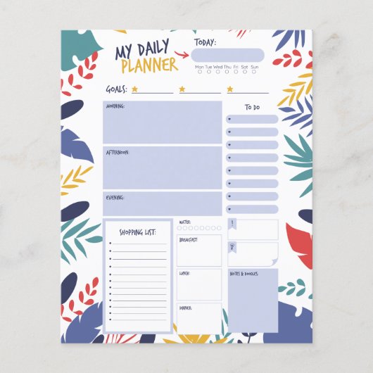 Daily Planner afdrukbaar, dagelijks om lijst te ma (Voorkant)