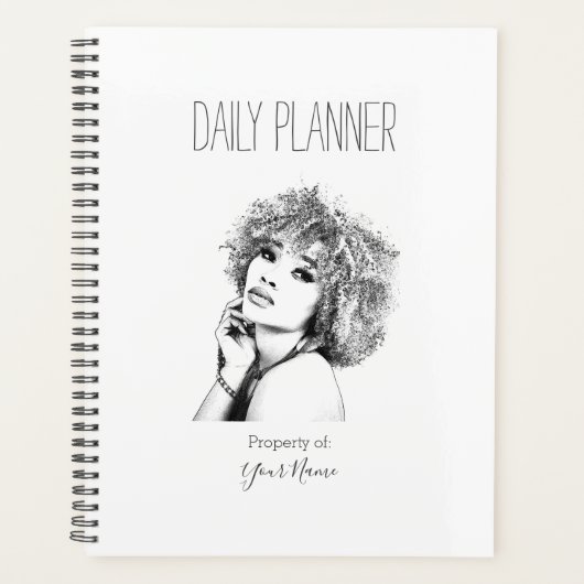 Daily Planner - Black Woman - HAMbWG (Voorkant)