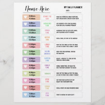 Daily Planner Chart Kinder Schedule Star Wall