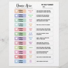 Daily Planner Chart Kinder Schedule Star Wall Flyer