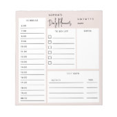 Daily Planner Chic Script Blush Beige Notitieblok (Voorkant)