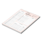 Daily Planner Chic Script Blush Pink Notitieblok (Linkerzijde)