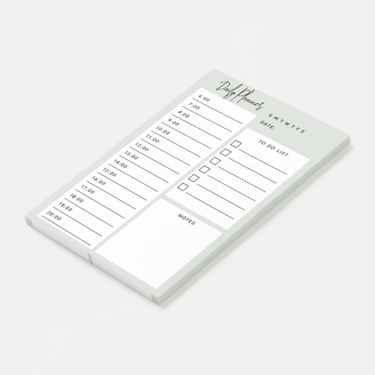 Daily Planner Chic Script Green Notes (Schuin)