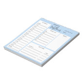 Daily Planner Chic Script Light Blue Notitieblok (Linkerzijde)