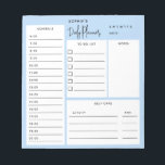 Daily Planner Chic Script Light Blue Notitieblok<br><div class="desc">Dagelijkse Plannerfuncties voor aanbiedingen,  planning,  notities en zelfverzorgingsvakjes.</div>