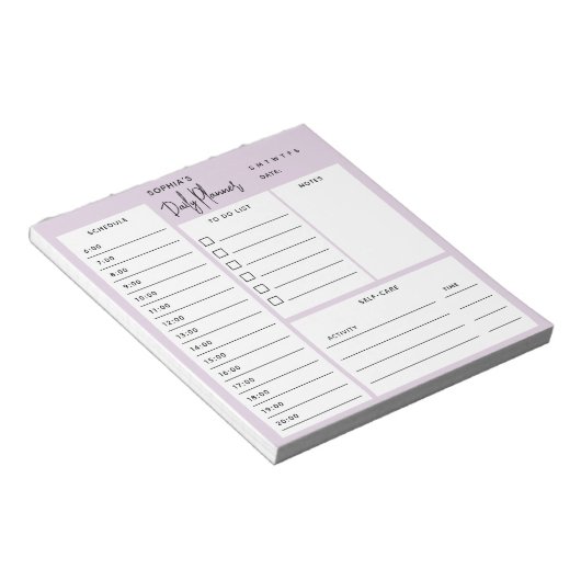 Daily Planner Chic Script Light Paars Notitieblok (Schuin)