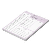 Daily Planner Chic Script Light Paars Notitieblok (Linkerzijde)
