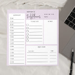 Daily Planner Chic Script Light Paars Notitieblok<br><div class="desc">Dagelijkse Plannerfuncties voor aanbiedingen,  planning,  notities en zelfverzorgingsvakjes.</div>