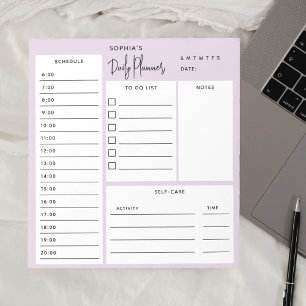 Daily Planner Chic Script Light Paars Notitieblok