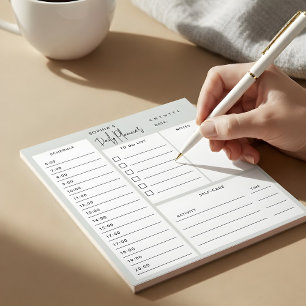 Daily Planner Chic Script Light Sage Green Notitie Notitieblok