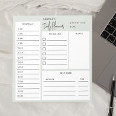 Daily Planner Chic Script Light Sage Green Notitie Notitieblok