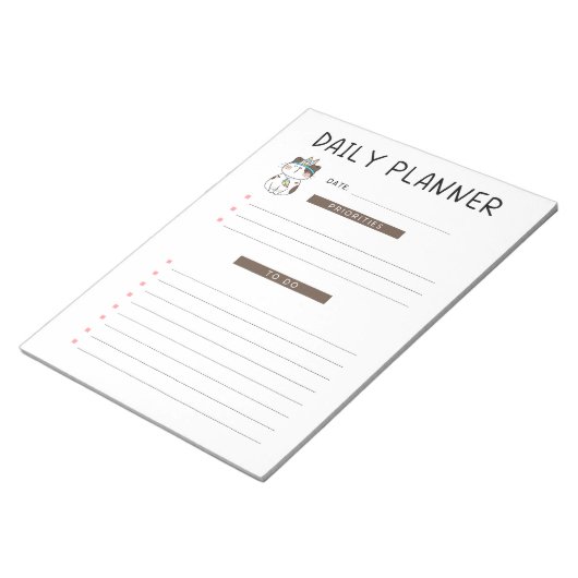 Daily Planner Cute Tribal Kitty Cat Notitieblok (Schuin)