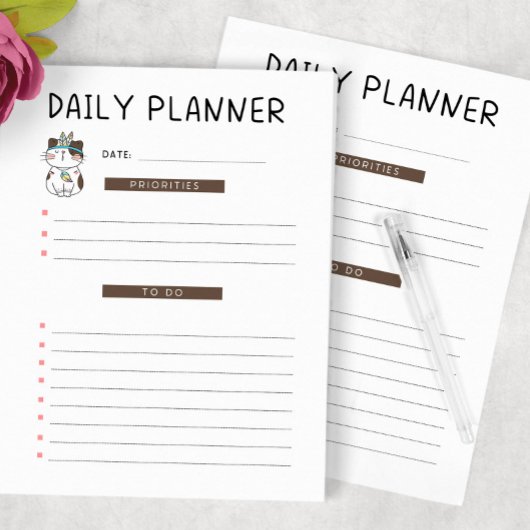 Daily Planner Cute Tribal Kitty Cat Notitieblok