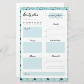 Daily Planner gepersonaliseerd schattig elegant -  Briefpapier (Voorkant / Achterkant)