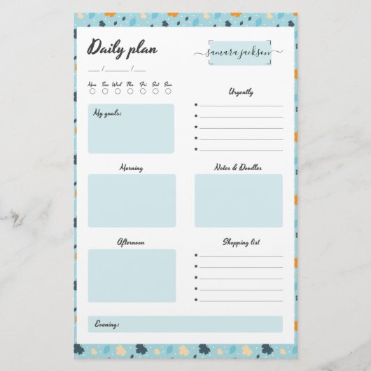 Daily Planner gepersonaliseerd schattig elegant -  Briefpapier (Voorkant)