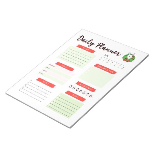 Daily Planner Kerstbunny Notitieblok (Schuin)