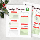 Daily Planner Kerstbunny Notitieblok<br><div class="desc">Blijf georganiseerd, maar dit jaar op een feestelijke manier met onze schattige dagelijkse planner. Het blad met planners bevat secties voor uw dagelijkse dosis, reflecties, maaltijden, extra notities en taken en wateropname. Rode en groene kleuren met een schattig konijn en een mooie illustratie maken het zo mooi om naar te...</div>