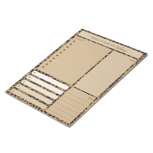 Daily Planner Leopard Print Notes maaltijden om li Notitieblok (Schuin)