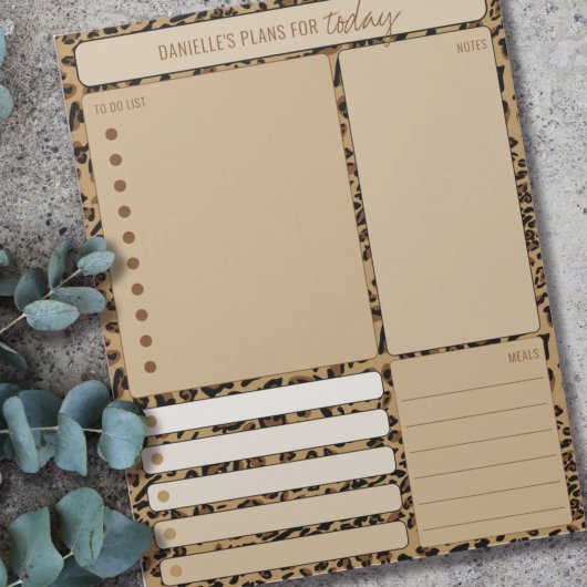 Daily Planner Leopard Print Notes maaltijden om li Notitieblok