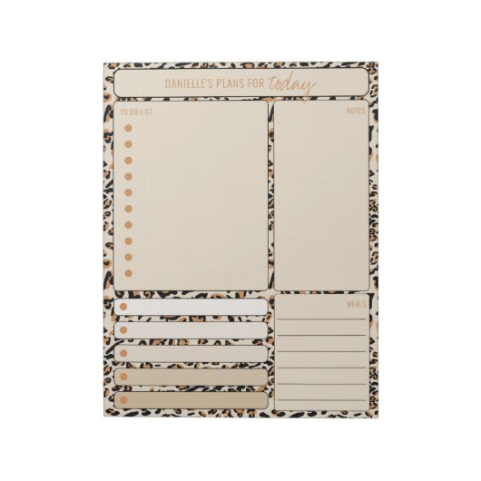Daily Planner Leopard Print om List Notes maaltijd Notitieblok (Linkerzijde)