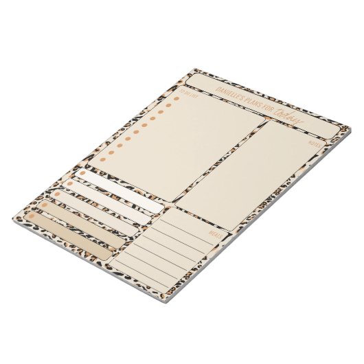 Daily Planner Leopard Print om List Notes maaltijd Notitieblok (Schuin)