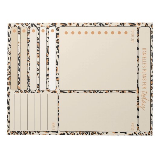 Daily Planner Leopard Print om List Notes maaltijd Notitieblok (Voorkant)