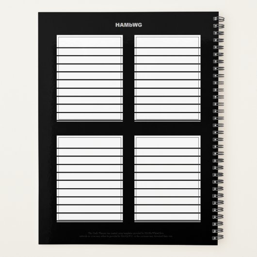Daily Planner met Drummer Theme - HAMbWG (Achterkant)