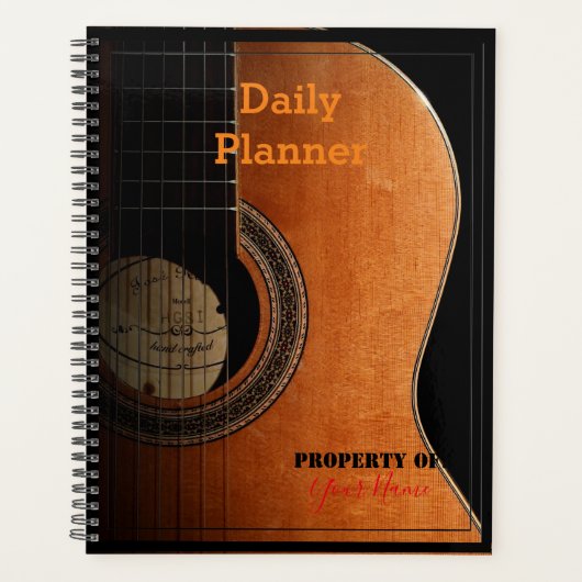 Daily Planner met gitaar op het Hoesje - HAMbWG (Voorkant)