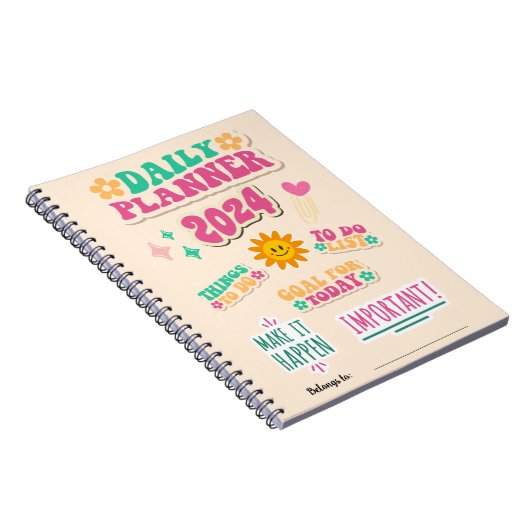 Daily Planner Notitieboek met Happy Face Sun (Rechterzijde)