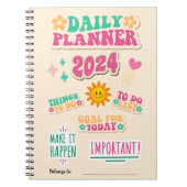 Daily Planner Notitieboek met Happy Face Sun (Voorkant)