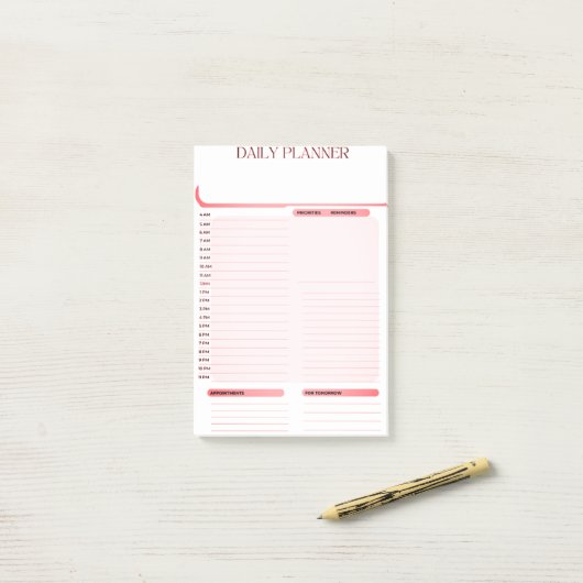 Daily Planner Post het merkt op Pad Post-it® Notes (Op bureau)