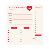 Daily Planner Red Hearts Notitieblok met naam