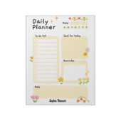 Daily Planner Schedule Reminders Floral Notitieblok (Linkerzijde)