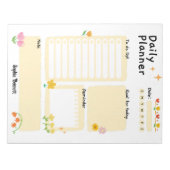 Daily Planner Schedule Reminders Floral Notitieblok (Voorkant)