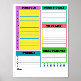 Daily Planner Sheet Poster