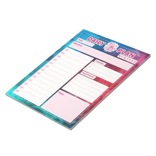 Daily Planner Sheets, Daily Tracker to Do-List Notitieblok (Schuin)