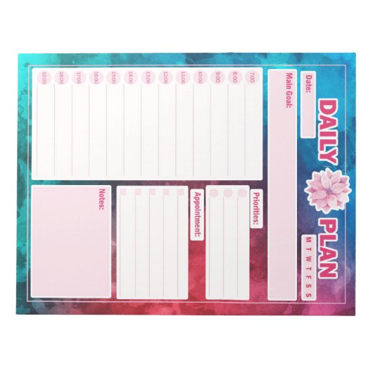 Daily Planner Sheets, Daily Tracker to Do-List Notitieblok (Voorkant)