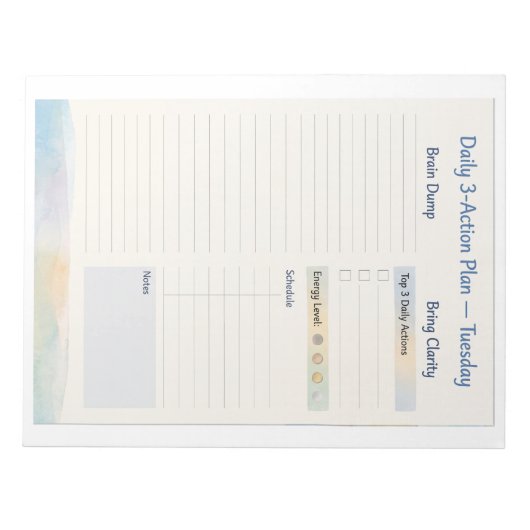 Daily Planner – Smart to do list | Tuesday  Notitieblok (Voorkant)