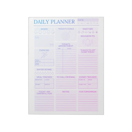 Daily Planner - Taakorganisatie voor Werk & Thuis Notitieblok (Linkerzijde)