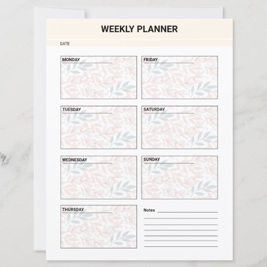 Daily Planner Template (Achterkant)