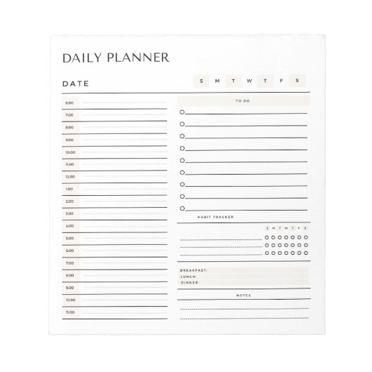Daily Planner to Do List Notitieblok (Voorkant)